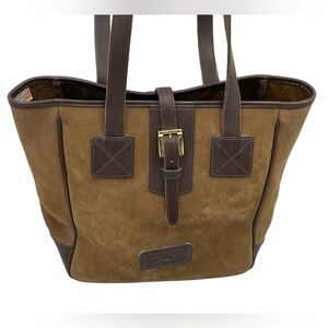 VTG Dooney & Bourke Bucket Shoulder Hobo Tote Handbag Purse BROWN Suede